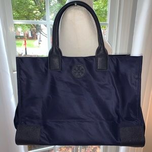 NWOT Large Tory Burch Navy Nylon Ella Tote